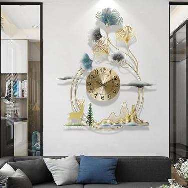 Imagem de RIAAJ Relógio de parede para sala de estar atmosfera decoração de casa moderno minimalista elegante personalidade relógio de parede para escritório cozinha sala de estar relógio de decoração de parede