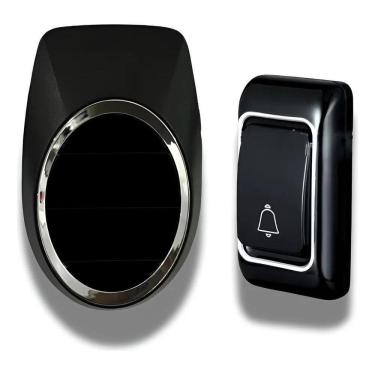 Imagem de 2X Campainha Residencial Sem Fio Resistente Água Preto