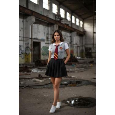 Imagem de Conjunto Hermione Adulto completo acompanha gravata colete e vestido -