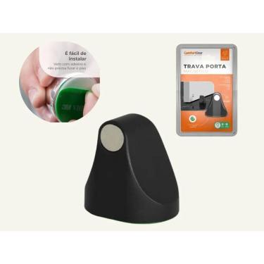Imagem de Fixador Trava Porta Magnético Prendedo Preto Fosco