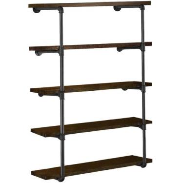 Imagem de Prateleira: Tubo de ferro industrial HITOMEN, 5 níveis, 140 cm de altu