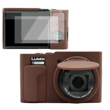 Imagem de VOVMOEYA Capa para câmera Lumix ZS99, capa de silicone para câmera ZS99, com protetor de tela ultrafino de 0,25 mm para Panasonic Lumix ZS99, com alça de mão