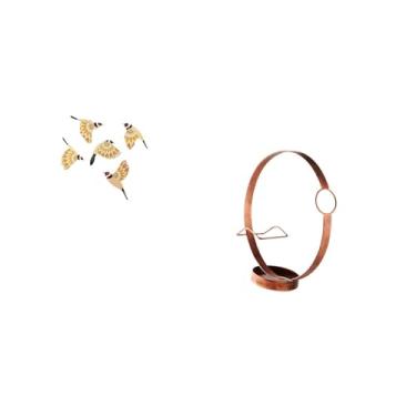 Imagem de Fenteer Enfeite de Parede de Pássaro de Madeira para Pendurar E Suporte de Garrafa de Vinho de Ferro, Decorativo, Colecionável, Escritório, Quarto, Organizado