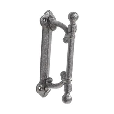 Imagem de Fenteer Maçaneta de porta de celeiro com parafusos, montagem simples, puxador de porta rústica, decoração de fazenda para portões deslizantes de armário de