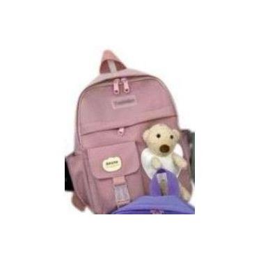 Imagem de Mochila Pequena Unissex Compacta Leve Estilosa - Sem marca, Rosa bebê