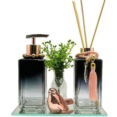 Imagem de Kit Lavabo Aromatizador e Sabonete Square Black (ROSE)