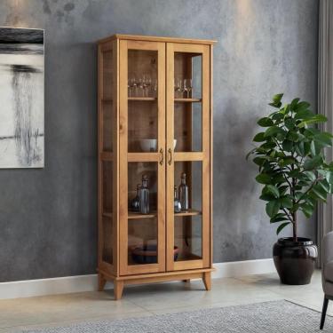 Imagem de Cristaleira Maderia Maciça Com Portas De Vidro Bella Carvalho