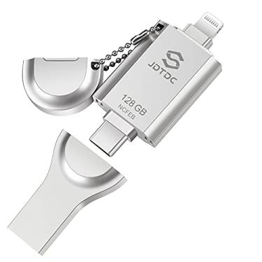 Imagem de Apple MFi certificado 128 GB Photo-Stick-for-iPhone USB-Flash-Drives armazenamento externo para USB C iPhone-Thumb-Drive memória móvel para telefones Android, iPad-Flash-Drive-Lightning antena de transferência de foto