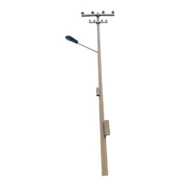 Imagem de menolana Decoração de cenário de poste de energia em escala HO 1:87, miniatura de 3 V, decoração de poste telefônico para mesa de areia, cenas de diorama,