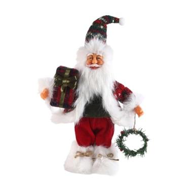 Imagem de CarpNettore Estatueta de Papai Noel, Decoração de Natal, Figura de Pé, Boneco de Papai Noel para Prateleira, Mesa, Feriado, 30cm