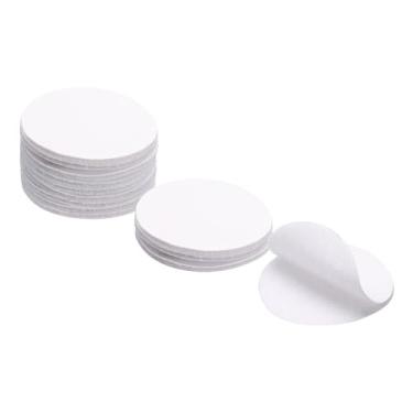 Imagem de Generic 12 conjuntos de tiras de gancho e laço com fita adesiva de 6 cm redonda dupla face gancho e laço de nylon autoadesivo para carro de escritório em casa, branco, branco