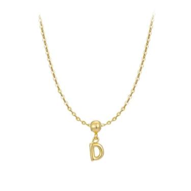 Imagem de 1 colar de letra A-Z banhado a prata para mulheres, joia fina, presente para mamãe, 46cm, Cobre, Sem Pedra Preciosa