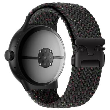 Imagem de Yeahxing Pulseira para Pixel Watch 4/3 de 45 mm - Pulseira trançada de nylon elástico para Google Pixel Watch 4 de 45 mm 2025, serve para pulseira ajustável de 17,3 a 25,9 cm com fivela de paraquedas