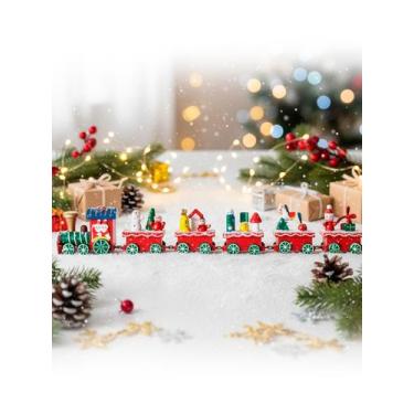 Imagem de Trem Natalino Enfeite de Natal Locomotiva Madeira Decorativo - Klizz, 