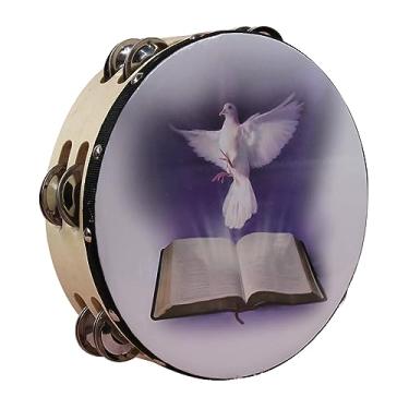 Imagem de Generic Jingle de Percussão, Pandeiro Portátil, 2 Fileiras Com Excelente Acabamento para Festas (10 pol. Cor Original)