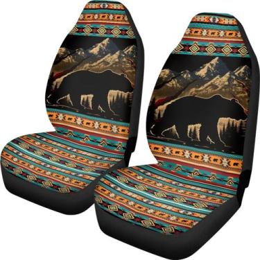 Imagem de Capas de assento de carro TOADDMOS Forest Bear Navajo Bear, conjunto d