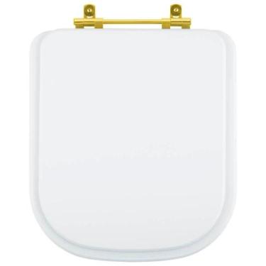 Imagem de Assento Sanitário Gap Branco para vaso Roca Com Ferragem Dourada - Pon