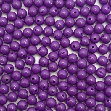 Imagem de Miçanga Passante Bola Lisa Plástico Roxo 6mm 100pçs 15g - Macall