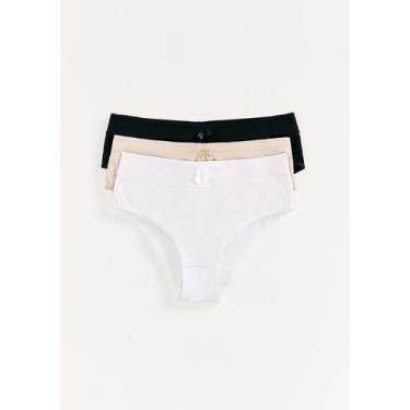 Imagem de Kit 3 Calcinhas Cós Duplo Em Malha De Algodão - Hering, XG, Multicolor