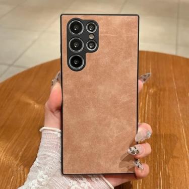 Imagem de Capa de couro de luxo para Samsung Galaxy S25ultra S24 S23 S22 S21plus Ultra S23fe A55 A35 A25 A15 Soft (para Samsung Galaxy A25/Marrom)