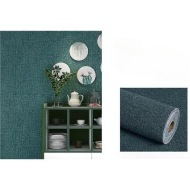 Imagem de Painel Linho Liso Espuma Adesivo Grosso Autocolante Decoração Revestimento Acústico(5 Metros x 50cm-2.5m²,Verde escuro)