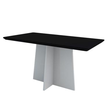 Imagem de Mesa Jantar 6 Lugares 1,60m Off White Preto