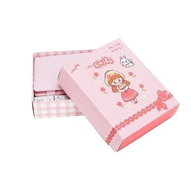 Imagem de dalisp Faça você mesmo diário horizontal caderno de esboços bloco de notas de bolso diário de meninas bonito caderno de papelaria caderno diário material de escritório escolar caixa de presente