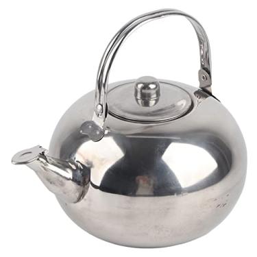 Imagem de Bule de chá de aço inoxidável, chaleira de água de 1,4 L, chaleira de água quente, portátil, com infusor removível para acampamento doméstico