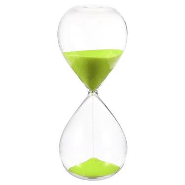 Imagem de PATIKIL Temporizador de areia de 30 minutos, relógio de areia, vidro e ampulheta, temporizador para sala de estar, casa, escritório, restaurante, decoração, verde