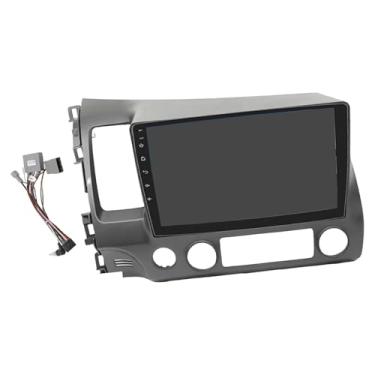 Imagem de KiBcsLic Reprodutor multimídia automotivo com rádio estéreo, compatível com câmera de ré e microfone, fácil de instalar e com controles no volante.