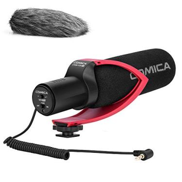 Imagem de Microfone Shotgun CVM-V30PRO Profissional Microfone de Gravação de Vídeo Super Cardioide com Protetor de Vento, Microfone de Câmera para Câmeras Canon Nikon Sony DSLR, Filmadoras, iPhone (Vermelho)