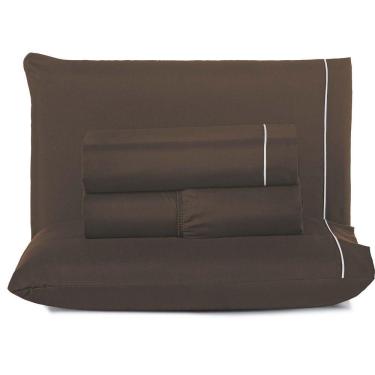 Imagem de Jogo De Lençol Queen Top Line 180 Fios 4 Peças - Tabaco