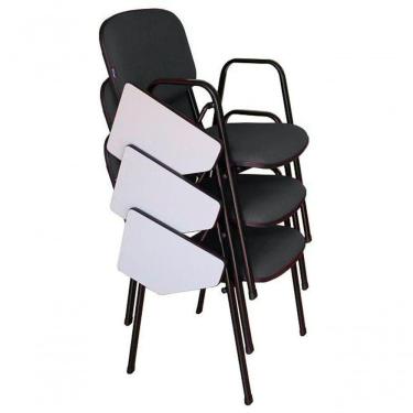 Imagem de 03 Cadeiras Universitárias Linha Hotel Auditório Marrom