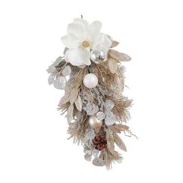 Imagem de Nishiyuenyi Guirlanda de Natal em Formato de Lágrima, 55cm, Decoração Natalina Artificial para Porta de Entrada, Parede, de Flores para Uso Interno E Extern