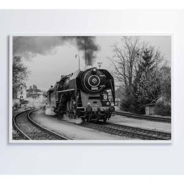 Imagem de Quadro Trem Preto E Branco 2 90x60 Cm Adesivo Fotográfico