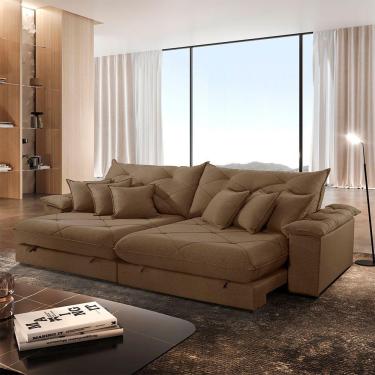 Imagem de Sofá ágata Veludo Dois Módulos De 120cm B25 Meu Sofá Online B016 Veludo Marrom