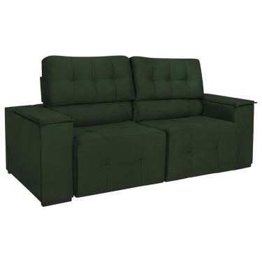 Imagem de Sofá Cama Retrátil Sala Vicenza 175cm Linho Verde