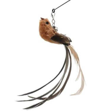 Imagem de Luzhengyang Recargas de varinha Feather Cat Teaser – Cabeças inspiradas em pássaros naturais, acessórios de brinquedo de gato para brincadeiras interativas (pacote com 5) (refil Vida Bird)