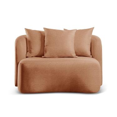 Imagem de Sofá Curvo Orgânico Orion bouclé Laranja 402