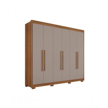 Imagem de Guarda-roupa Casal Itália 6 Portas 100% Mdf Salleto Cinamomo/off White