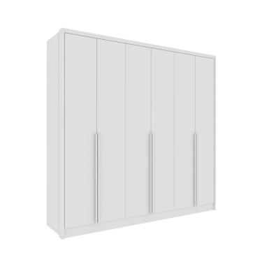 Imagem de Guarda Roupa Casal 6 Portas 6 Gavetas 100% Mdf Fortuna S/ Espelho S/ Pés - Tcil Neve
