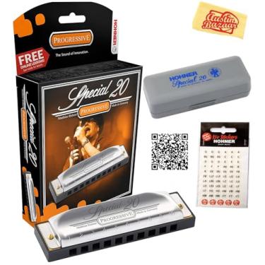 Imagem de Hohner Special 20 Harmonica – Pacote Key of G com estojo de transporte, adesivos, manual de instruções e pano de polimento Austin Bazaar