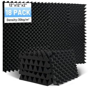 Imagem de Focusound Pacote com 18 painéis de espuma acústica, painéis de espuma à prova de som de caixa de ovo de 5 x 30 cm para paredes, painéis de parede à prova de som com cancelamento de ruído de alta