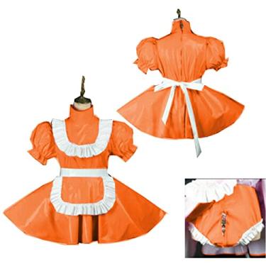 Imagem de Vestidos de empregada plus size estilo Sissy Dress Locable Sweet Dress Costume, laranja, 4GG