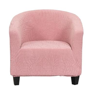 Imagem de CRFATOP Capa macia para cadeira de clube, capa elástica para cadeira de barril, jacquard, capas redondas para sofá, poltrona, elastano, protetor de móveis removível para sala de estar, C19
