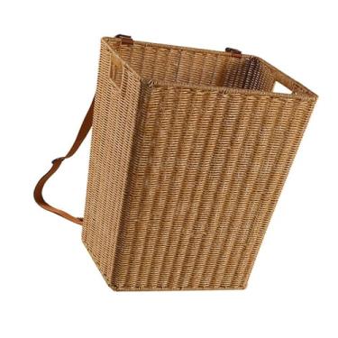 Imagem de BLWOTMOR Mochila com Cesto de Grande Capacidade para Colheita em Pomares, Feita à Mão, Acessório para Pesca E Camping em Material PP. Versátil, Marrom Claro, Tamanho real