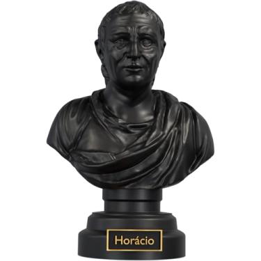 Imagem de Estátua Busto Quinto Horácio Flaco - Poeta Romano (Cor Aurum Noctis)