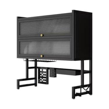 Imagem de HGTRH Escorredor de louça, 4 camadas, grande escorredor mantém a pia da cozinha organizada, economizando espaço com tampa para pratos, copos, tigelas, talheres 75 cm