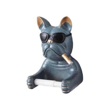 Imagem de FytStycale Porta-papel higiênico de parede com organizador decorativo em formato de cachorrinho para restaurantes, Cinza