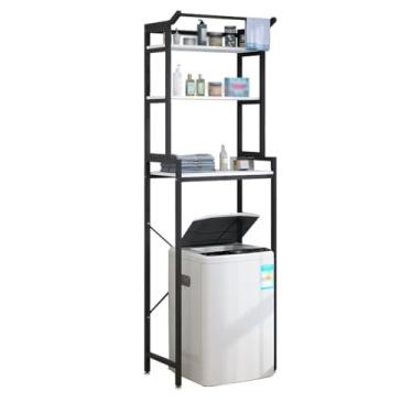 Imagem de SPXMQSS Unidade de armazenamento para máquina de lavar, prateleira sobre vaso sanitário, prateleira sobre vaso sanitário, rack de armazenamento de banheiro de 2/3 camadas, economiza espaço para